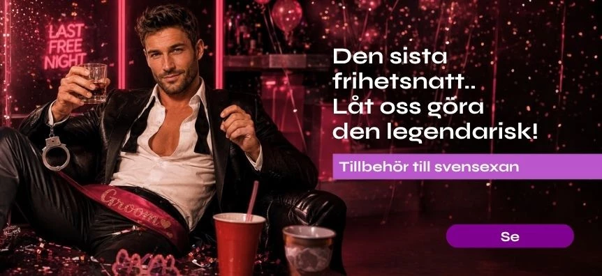 Tillbehör för svensexan – rekvisita, lekar och allt nödvändigt för brudgummens sista kväll i frihet | Sex shop Sverige Desirel.se