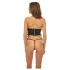 Bombshell - bustier set leopardmönstrad med trosa - svart - L