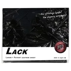 Lakkleksaker - lakan - vattentätt vinyl - svart 200x230cm