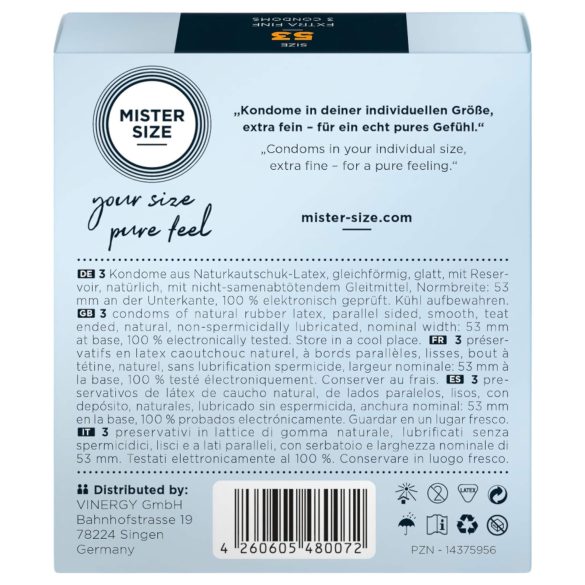 Mister Size - tunn kondom - 53mm - 3 st