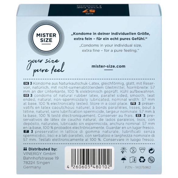 Mister Size - tunn kondom - 57mm - 3 st