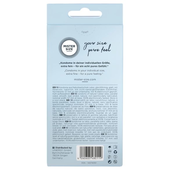 Mister Size - tunn kondom - 57mm - 10-pack