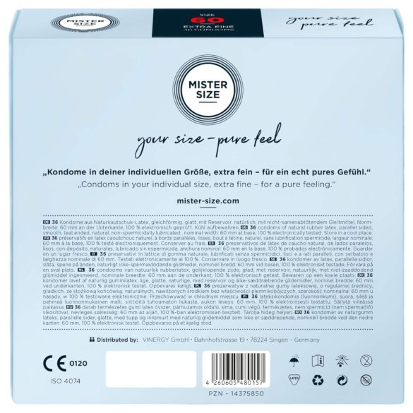 Mister Size - kondom tunn - 60mm - 36 st