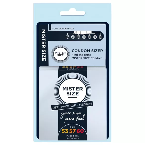 Mister Size - kondom testpaket med penisring - 3 st