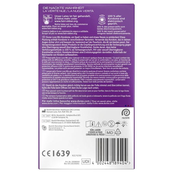 Durex Love Mix - kondompaket - 18 st