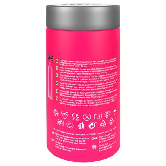 ONE - smaksatt kondom - mixade smaker - 12 stycken