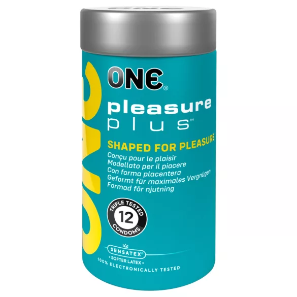 ONE Pleasure Plus - kondom med inre ribbor - 12 st