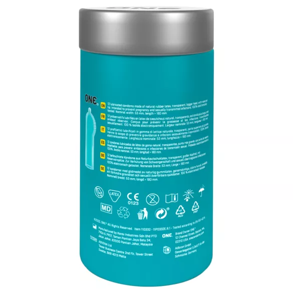 ONE Pleasure Plus - kondom med inre ribbor - 12 st