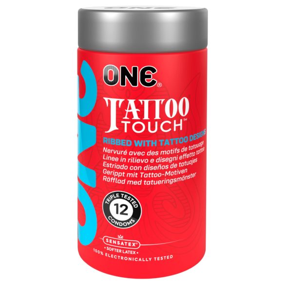ONE - kondom - tatueringstryck - 12-pack