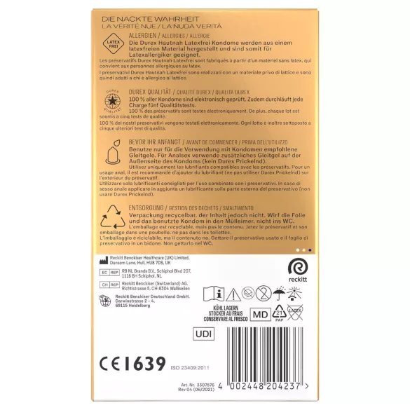 Durex Hautnah - latexfritt kondom - 16 st