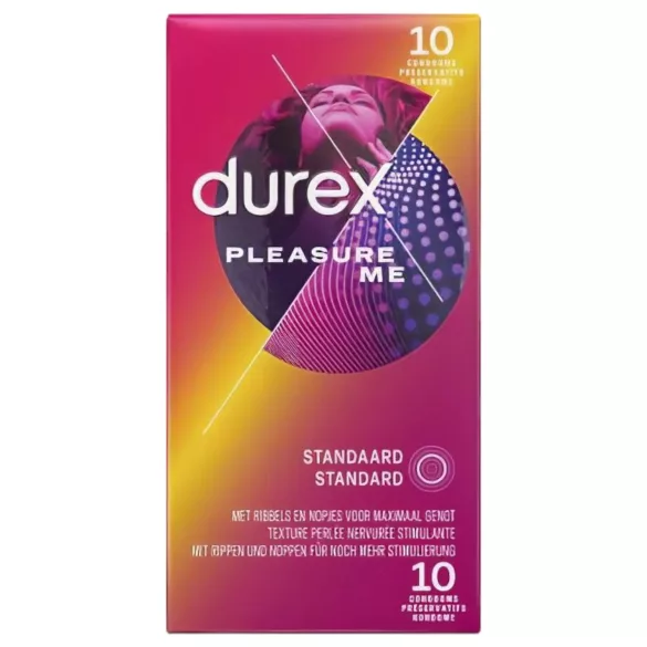 Durex Pleasure Me - räfflad och knottrig kondom - 10 st