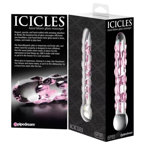 Icicles No. 7 - glasdildo med pärlor
