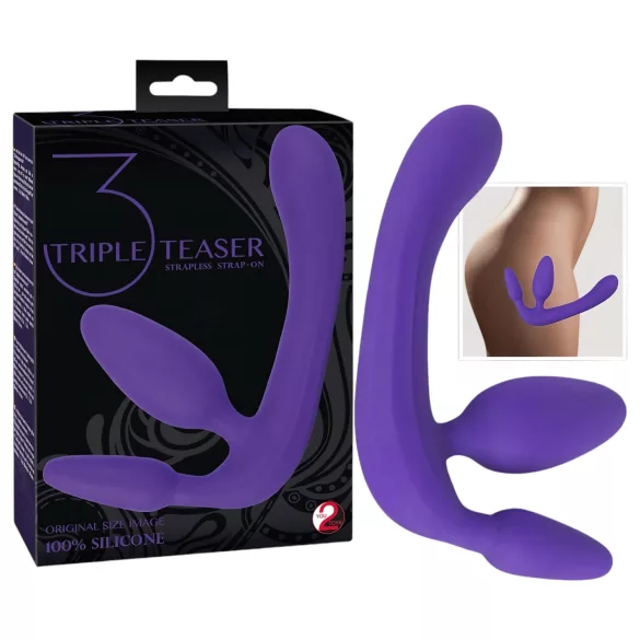 Tripla - strap-on dildo utan sele - lila