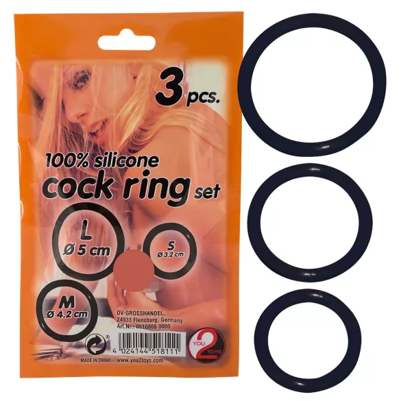 You2Toys - Penisring set silikon - svart