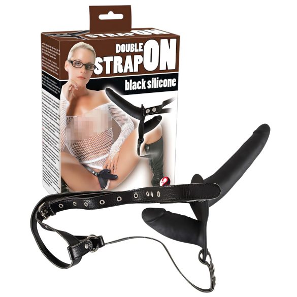 You2Toys - Strap-on dildo duo - silikon - svart