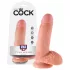 King Cock - dildo med pung - 18 cm - beige