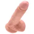 King Cock - dildo med pung - 18 cm - beige