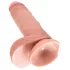 King Cock - dildo med pung - 18 cm - beige