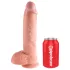 King Cock - dildo med pung - stor 25 cm - naturfärg