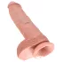 King Cock - dildo med pung - stor 25 cm - naturfärg