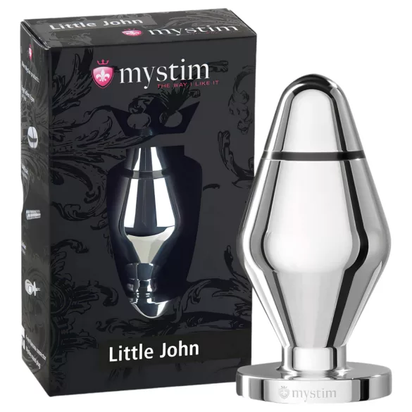 Mystim Little John - liten analplugg för elektrosex (silver)