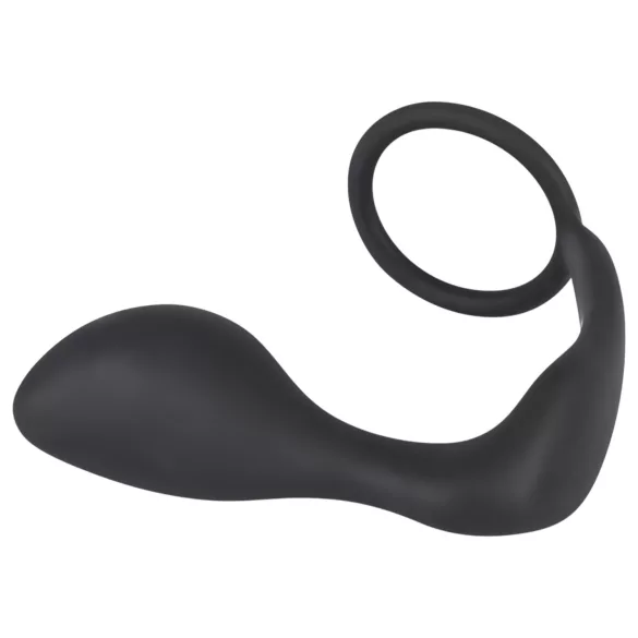 Black Velvets - analplugg med penisring - svart