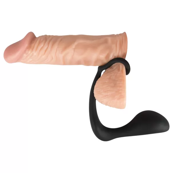 Black Velvets - analplugg med penisring - svart