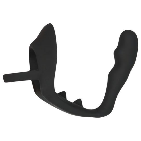 Black Velvets - analdildo med penisring och pungslinga - svart