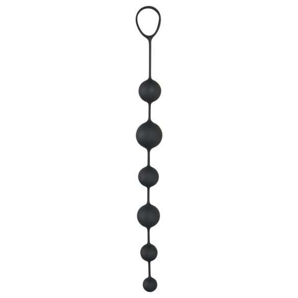 Black Velvet - 6-pärla analdildo (svart)