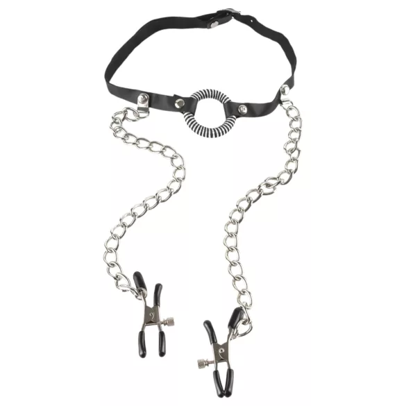 Fetish O-ring - munpluggb och bröstklämmor - metall