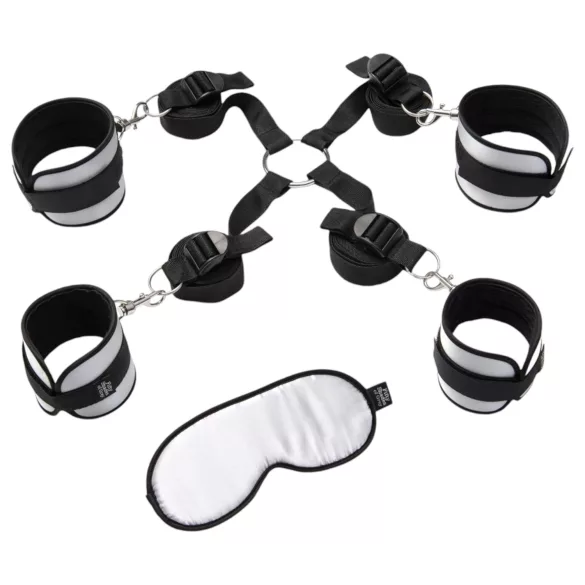 Fifty Shades of Grey - bondage set - handfängsel ögonbindel flogger grå