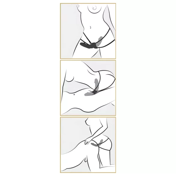 Pipedream - Dubbel vibrator med sele (svart) - Fetish