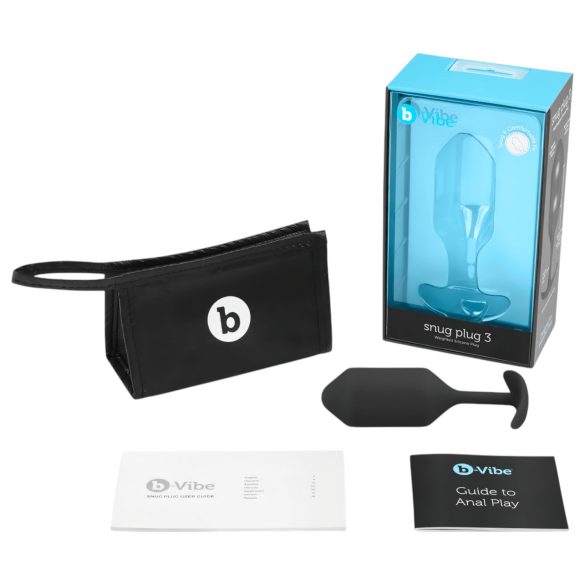 b-vibe - buttplug med dubbla kulor - 180g - svart