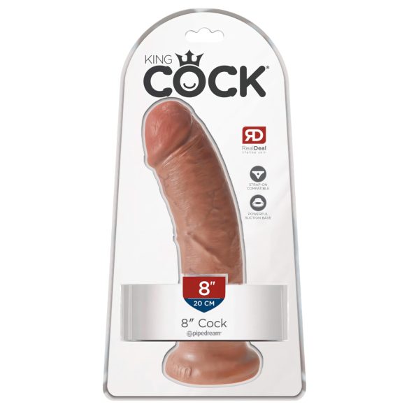 King Cock - dildo - realistisk - mörk hudfärg - 20 cm