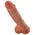King Cock - dildo med pung - stor 25 cm - brun