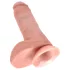 King Cock - dildo med pung - realistisk - 20 cm - natur