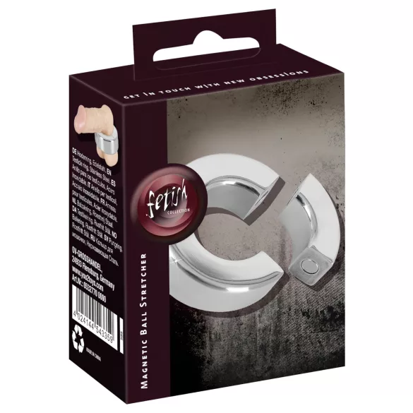 Fetish - Sextreme - tung magnetisk pung-/testikelring och stretcher (341 g)