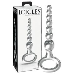 Icicles No. 67 - glasdildo med kulor - transparent