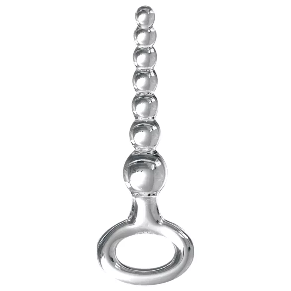 Icicles No. 67 - glasdildo med kulor - transparent