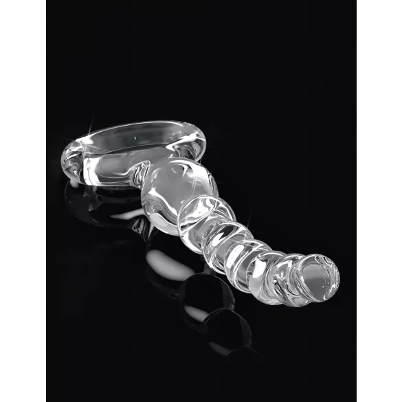 Icicles No. 67 - glasdildo med kulor - transparent