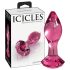 Icicles No. 79 - analplugg i glas - konisk - rosa