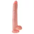 King Cock - dildo med pung - 35 cm - naturfärg