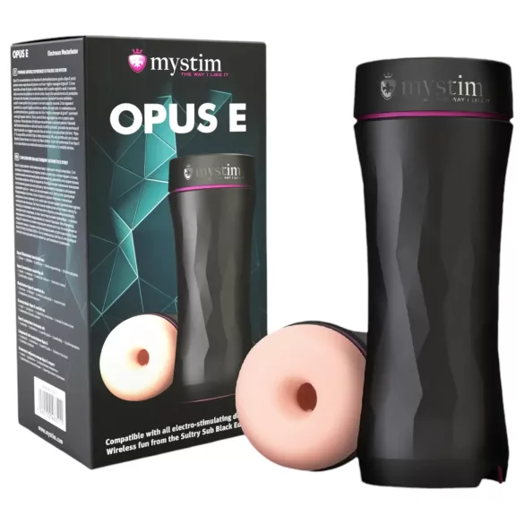 mystim Opus E Donut - Elektro Masturbator (Natur-Svart)