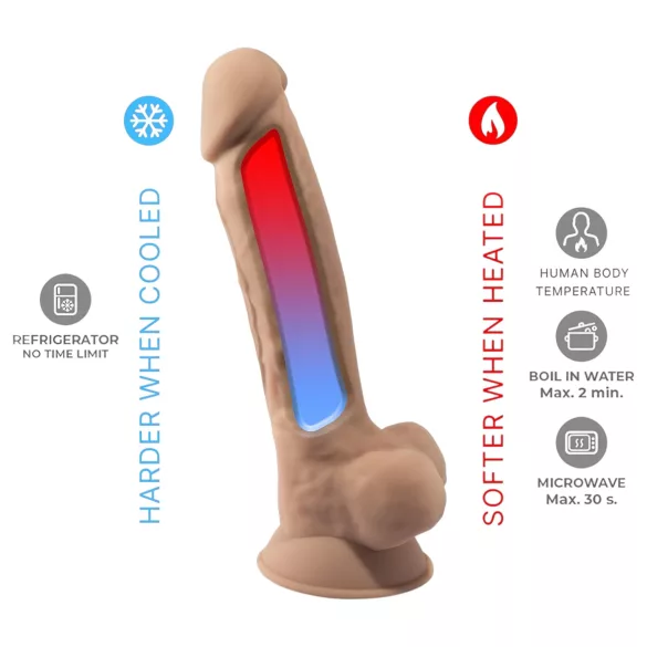 Silexd 7 - dildo med sugkopp - 17,5 cm - naturfärg