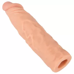   Nature Skin - förlängande, förtjockande penishylsa (19,5 cm)