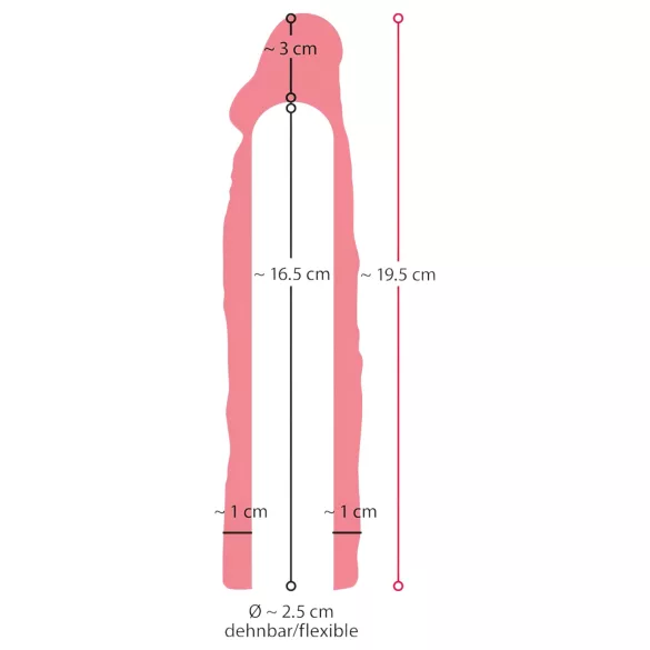 Nature Skin - förlängande, förtjockande penishylsa (19,5 cm)