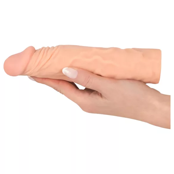 Nature Skin - förlängande, förtjockande penishylsa (19,5 cm)