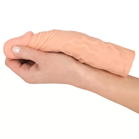 Nature Skin - förlängande, förtjockande penishylsa (19,5 cm)