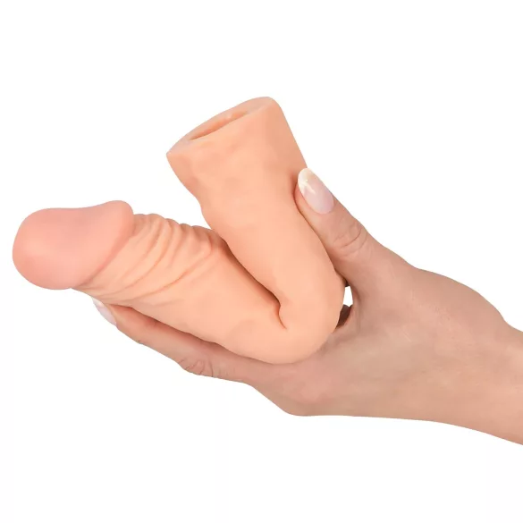 Nature Skin - förlängande, förtjockande penishylsa (19,5 cm)