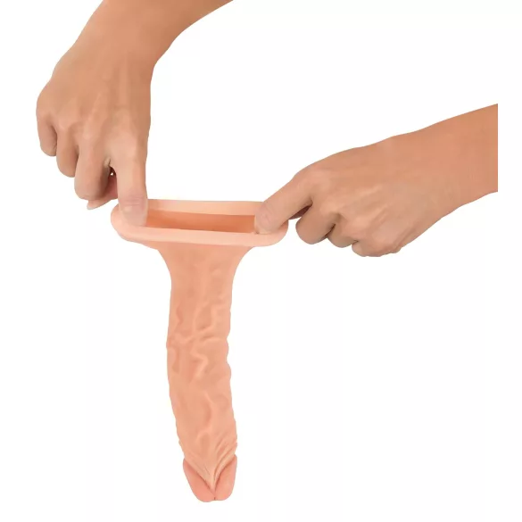 Nature Skin - förlängande, förtjockande penishylsa (19,5 cm)